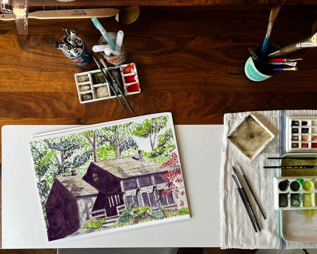 Custom Home Portrait – Watercolor Painting of Personal, Childhood, or First Homes – Unique Housewarming Gift
