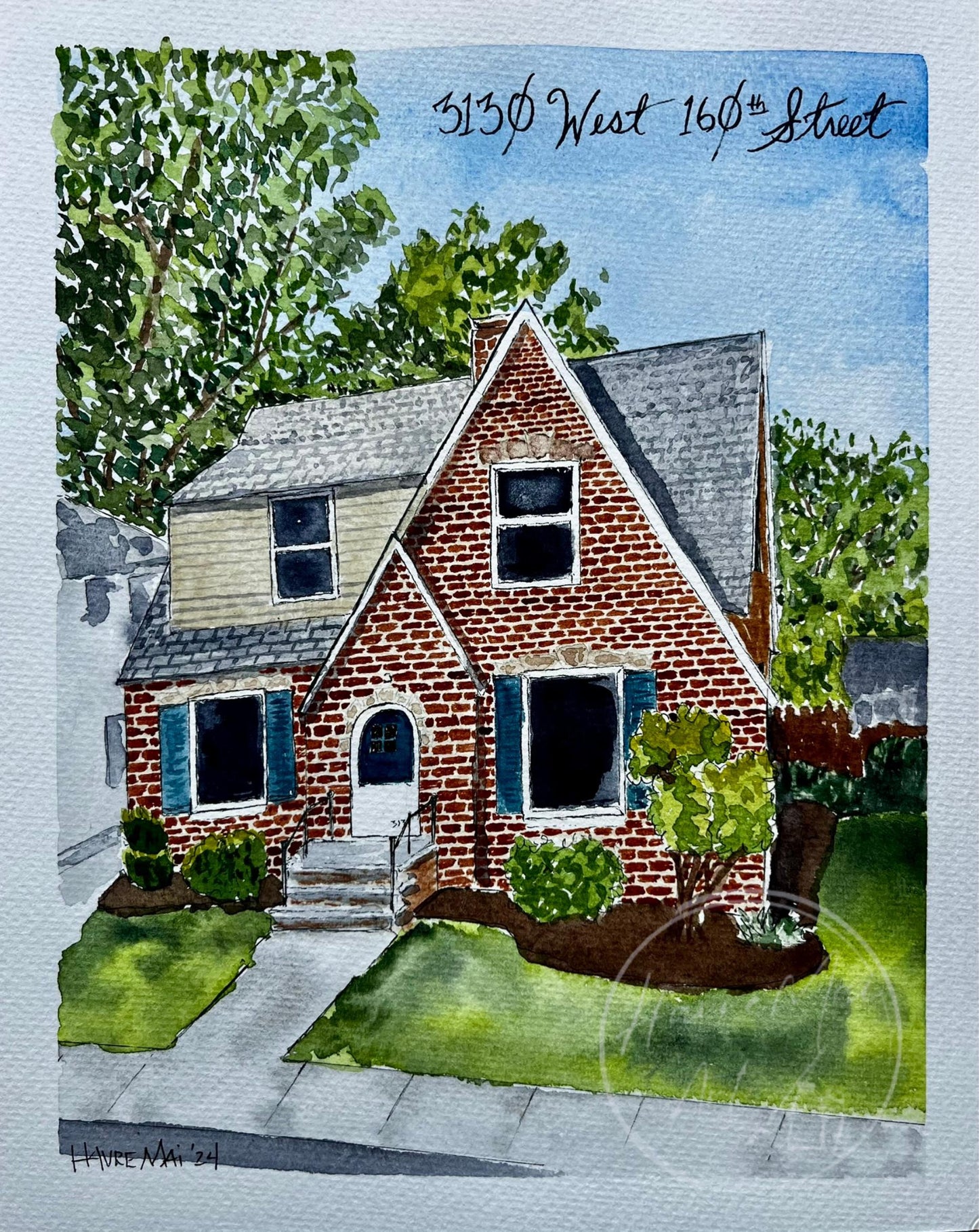 Custom Home Portrait – Watercolor Painting of Personal, Childhood, or First Homes – Unique Housewarming Gift